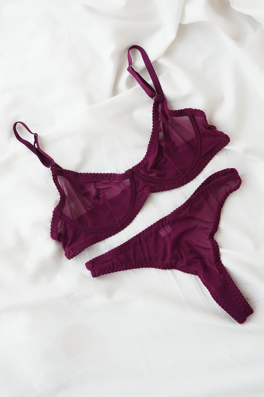 Plum Sheer Lingerie